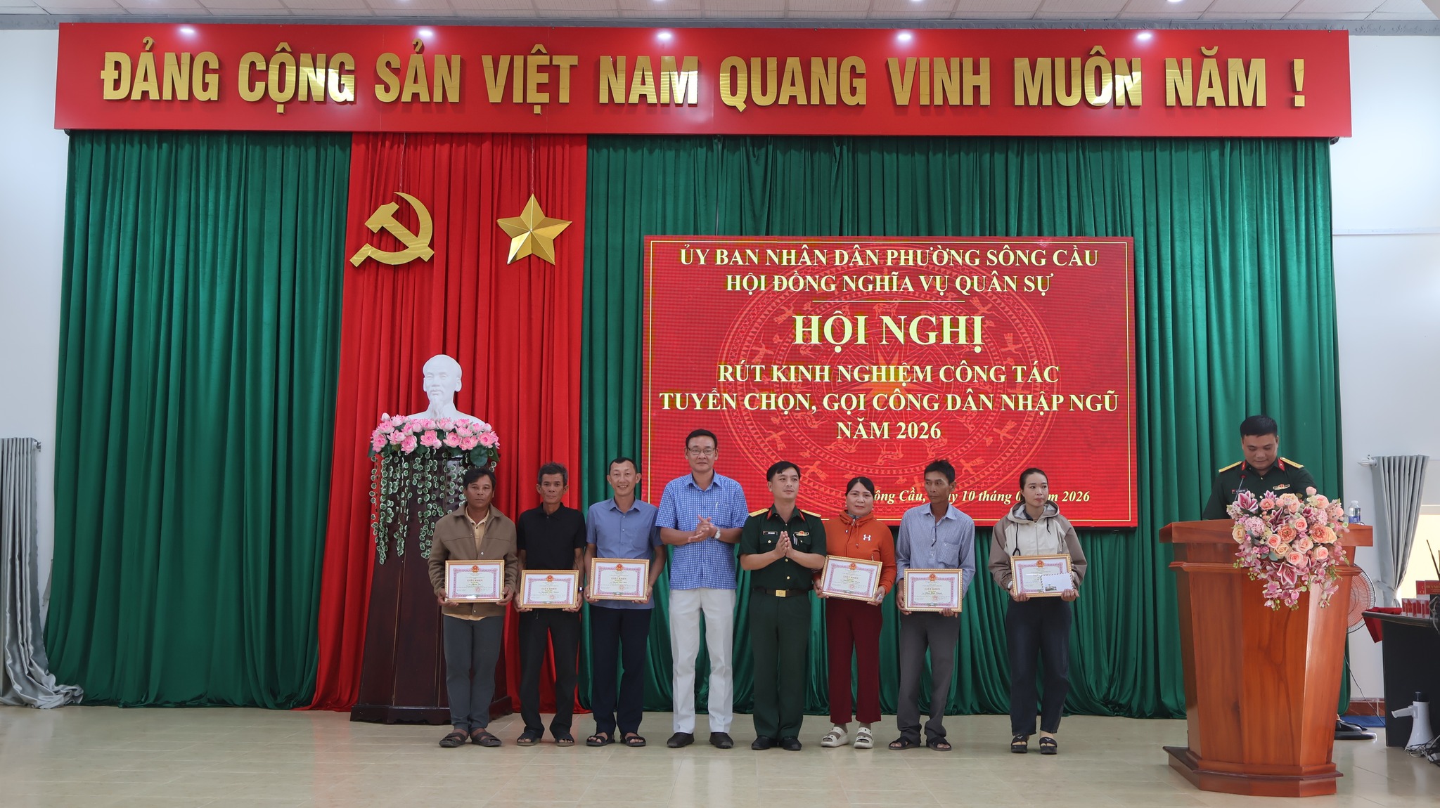 Tổng kết, rút kinh nghiệm công tác tuyển chọn, gọi công dân nhập ngũ năm 2026 và triển khai phương hướng, nhiệm vụ năm 2027