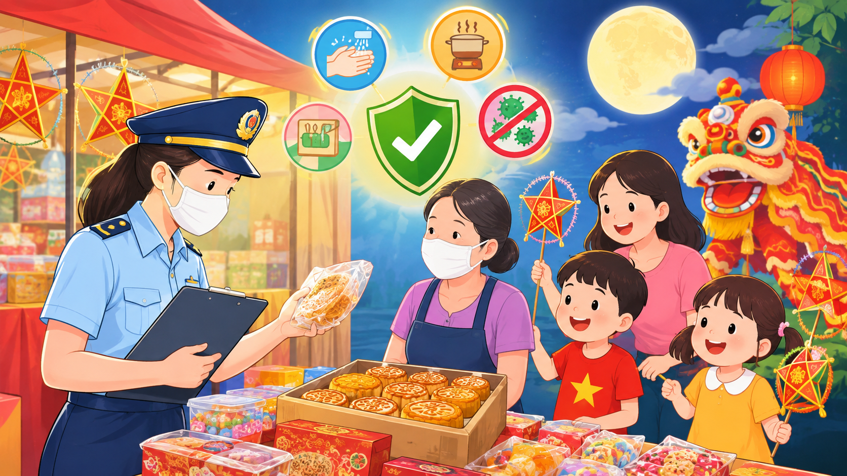 Triển khai công tác bảo đảm an toàn thực phẩm dịp Tết Trung thu năm 2026 trên địa bàn phường Sông Cầu
