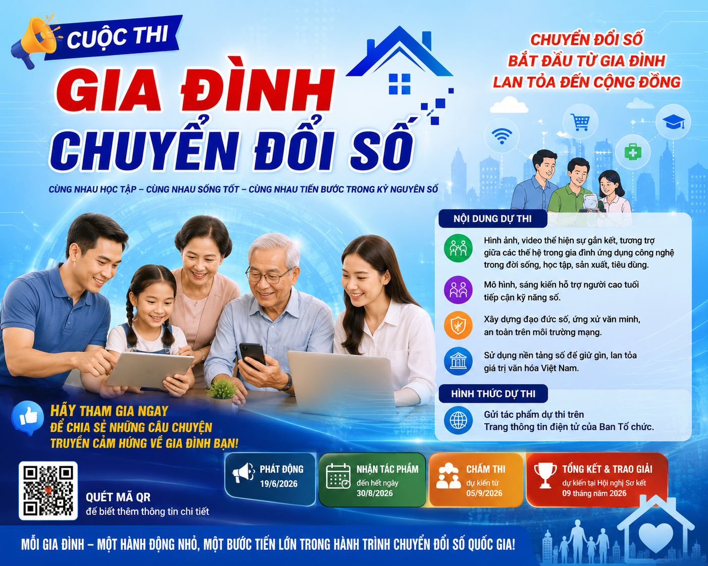 Tích cực hưởng ứng cuộc thi “GIA ĐÌNH CHUYỂN ĐỔI SỐ” tỉnh Đắk Lắk năm 2026