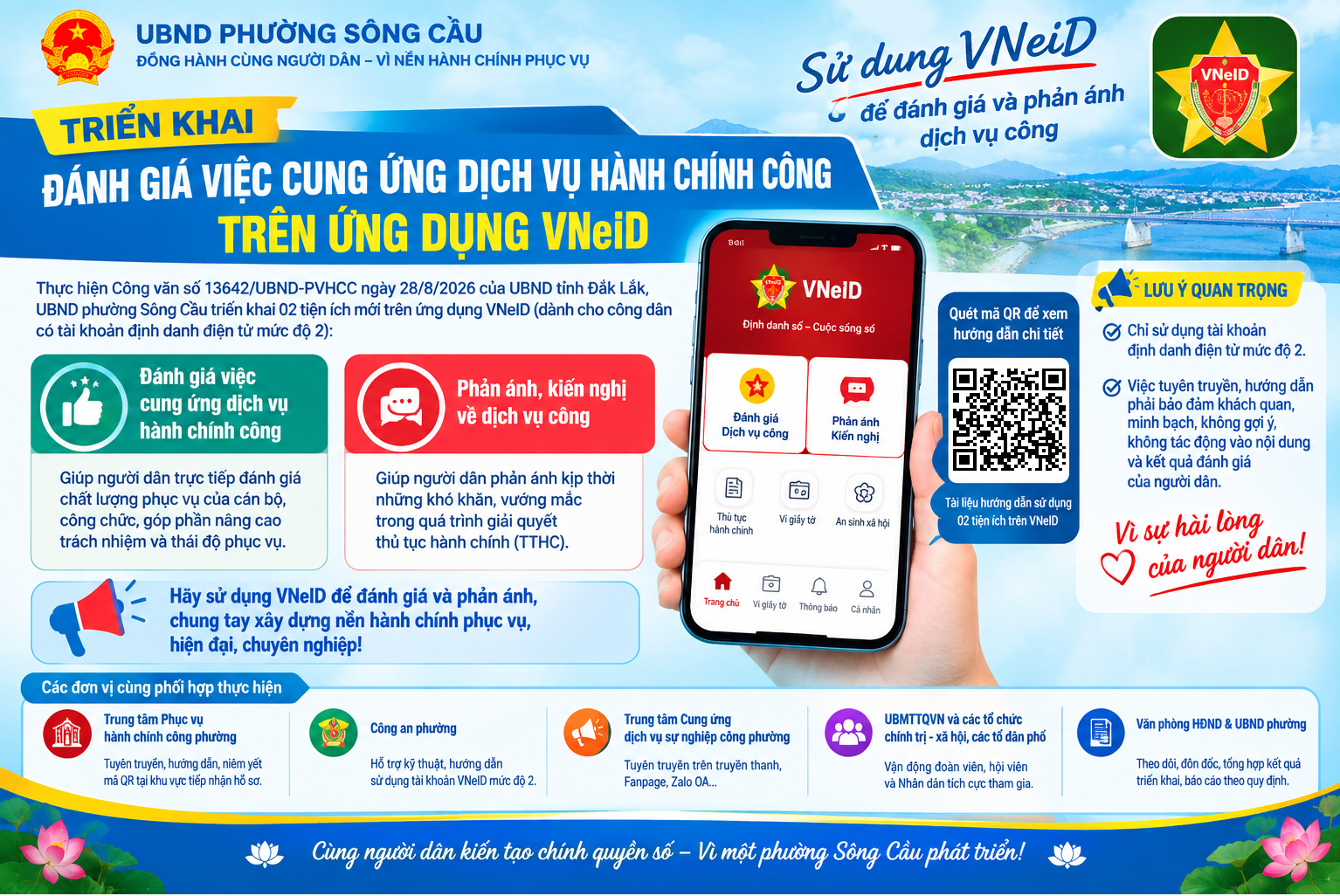 Triển khai chức năng đánh giá việc cung ứng dịch vụ hành chính công trên ứng dụng vneid
